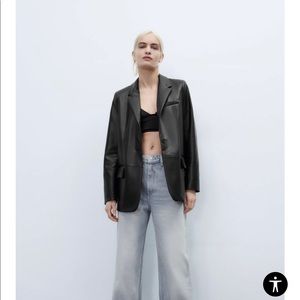 COPY - Zara Faux leather Blazer. Size Small
